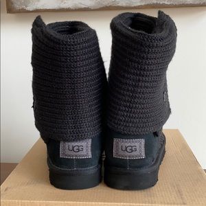 UGG Classic Cardy Black Knit Boots
